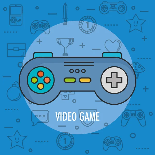 Gamepad-Steuerkonsole für Videospielgerät digital — Stockvektor