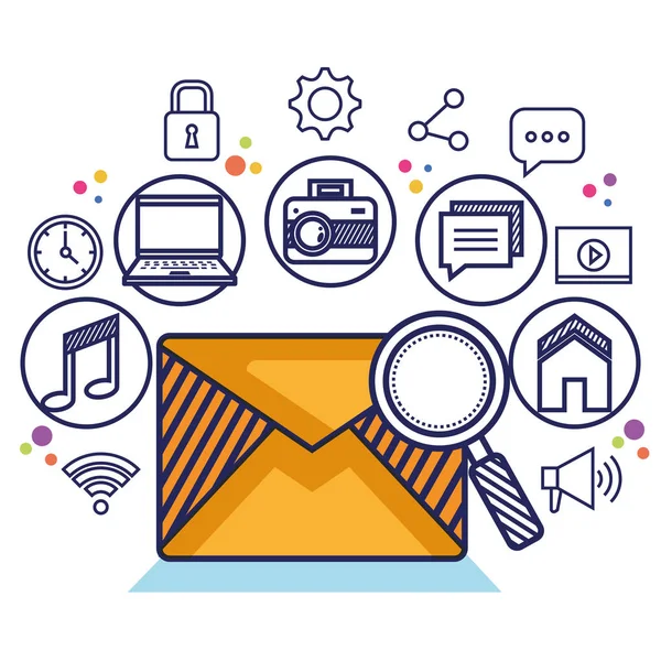 Email social media communication letter message — Stock Vector