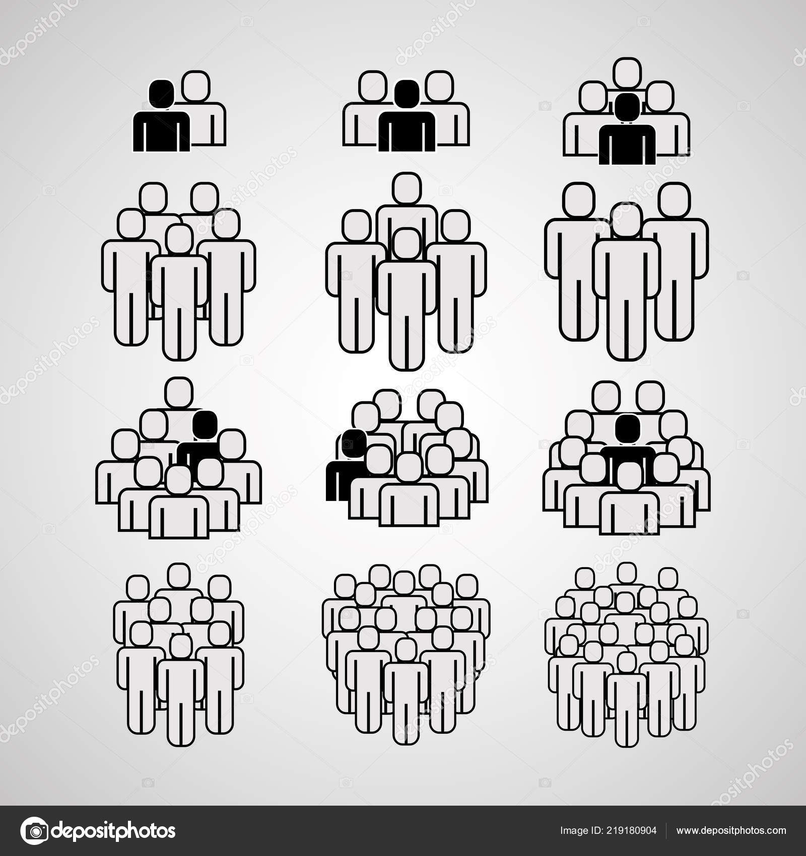 Image vectorielle Groupe Personnes Blanches Équipe Foule Pictogramme Style  Vectoriel Illustration par ©yupiramos - 219180904, image size:1600x1700