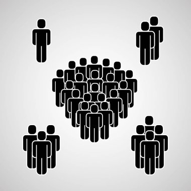 İnsanlar insan piktogram şekil vektör çizim Grup