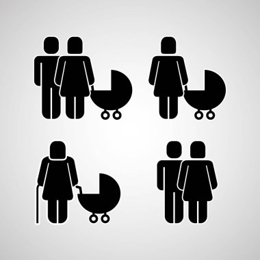 insanlar aile toplum piktogram vektör çizim Grup