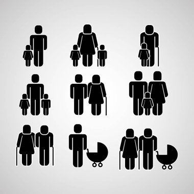 insanlar aile toplum piktogram vektör çizim Grup