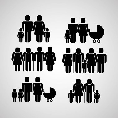 insanlar aile toplum piktogram vektör çizim Grup