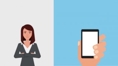 işkadını el ile cep telefonu e-posta iletisi animasyon hd