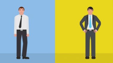 iki iş adamları kabarcık diyalog konuşmak