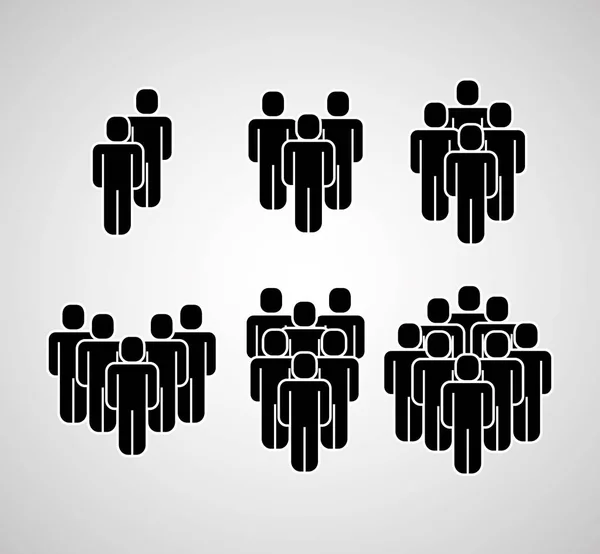 People Group Icons Teamwork Pictogram Style Vector Illustration — Stock Vector