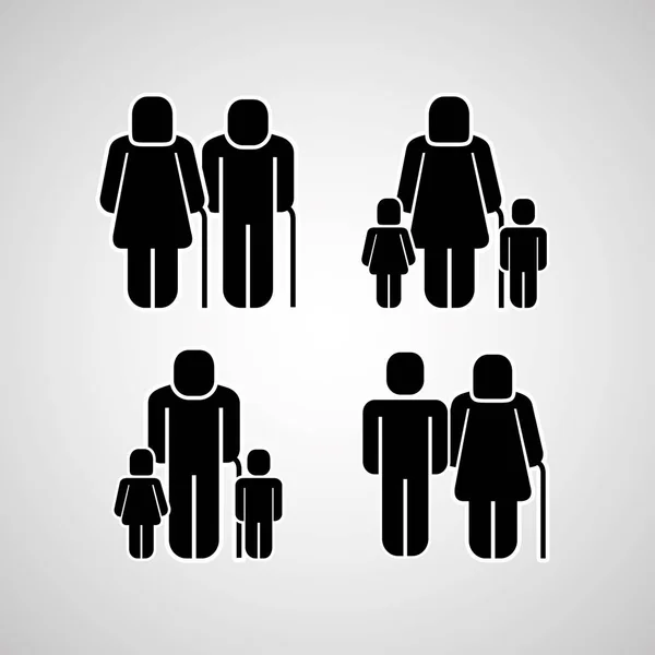 People Group Family Community Pictogram Vector Illustration — Stock Vector