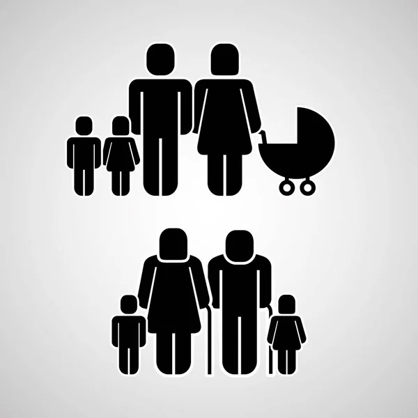 Människor Grupp Familjen Community Piktogram Vektorillustration — Stock vektor