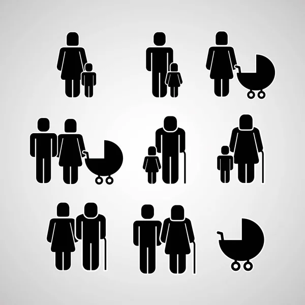 People Group Family Community Pictogram Vector Illustration — Stock Vector