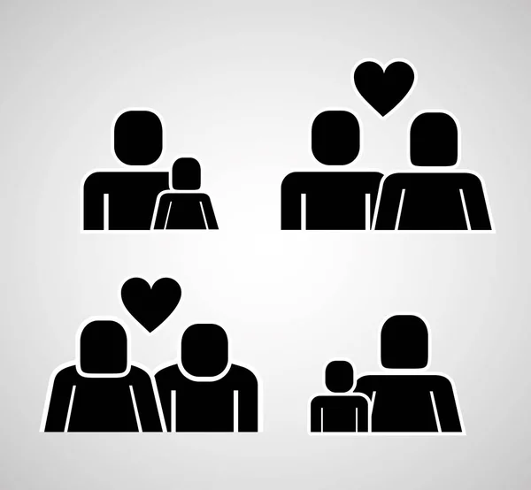 People Group Family Community Pictogram Vector Illustration — Stock Vector