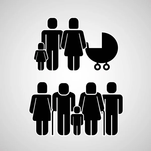People Group Family Community Pictogram Vector Illustration — Stock Vector