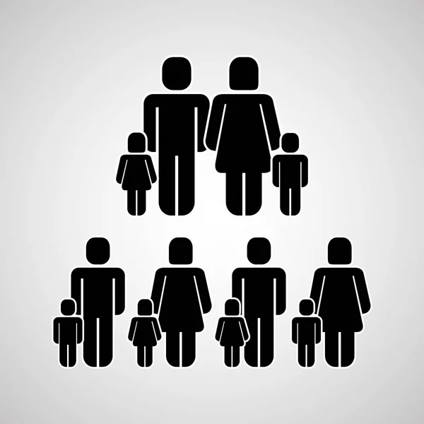 People Group Family Community Pictogram Vector Illustration — Stock Vector