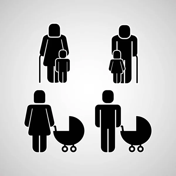 Mensen Groep Familie Gemeenschap Pictogram Vectorillustratie — Stockvector