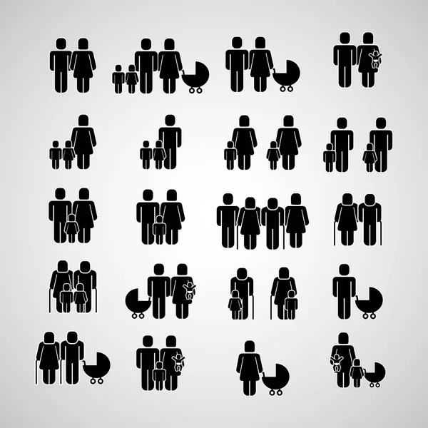 People Group Family Community Pictogram Vector Illustration — Stock Vector