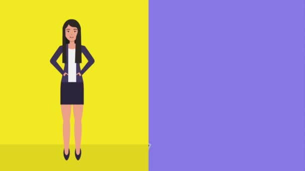 Woman online shopping animation — Stock Video