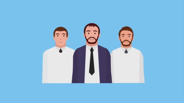 Trabajo en equipo gente animación hd — Vídeo de stock