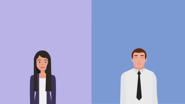 Trabajo en equipo gente animación hd — Vídeo de stock