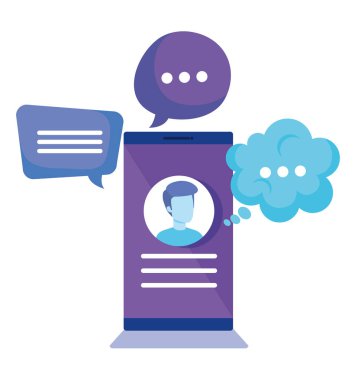 Sosyal medya simgelerine sahip akıllı telefon