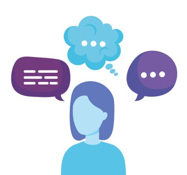 Konuşma balonu olan kadın