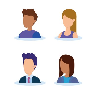 bir grup genç karakter