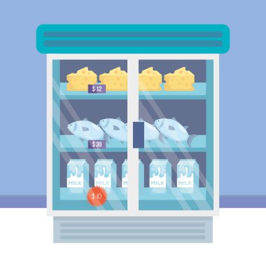 süpermarket buzdolabı ürünleri ile