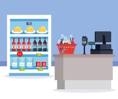 süpermarket buzdolabı ürün ve satış noktası ile