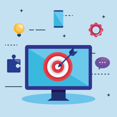 seo simgeleri ile masaüstü bilgisayar