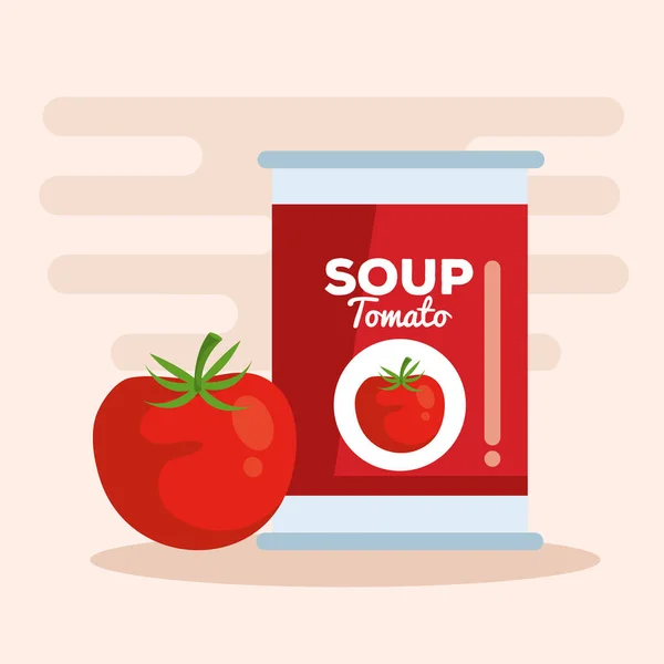 Томатний суп з овочами — стоковий вектор