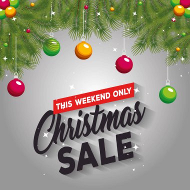 Noel satış etiketle çelenk ve topları