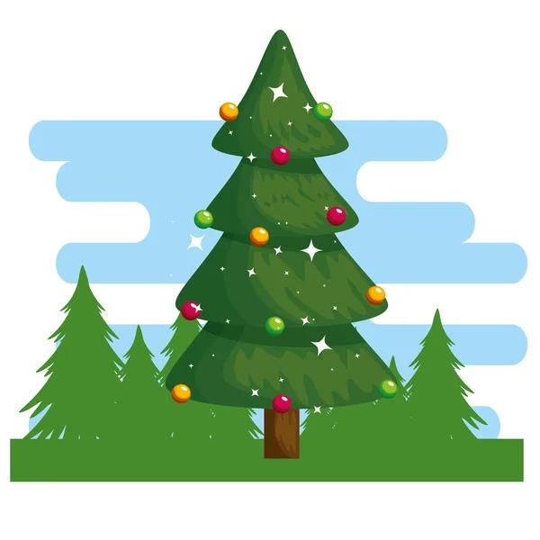 Veselé vánoční strom — Stockový vektor