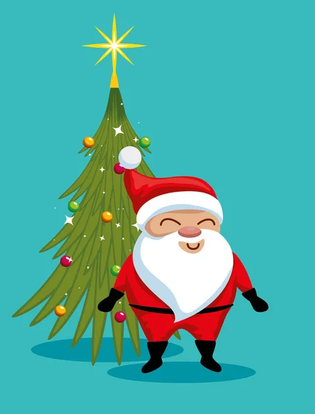 Happy merry christmas santa claus character — Stock Vector