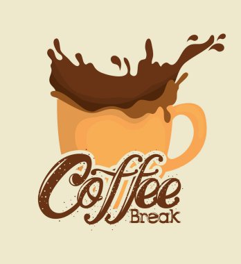 lezzetli kahve molası etiket