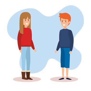 Aralık giysileri ile çift