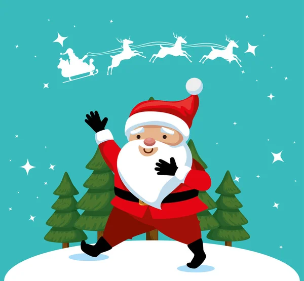 Glædelig glædelig glædelig jul julemand claus karakter – Stock-vektor