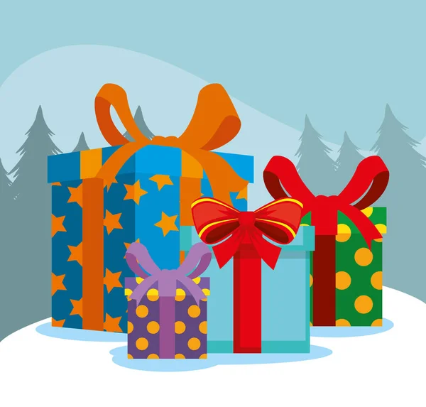 Набір різдвяних подарунків — стоковий вектор
