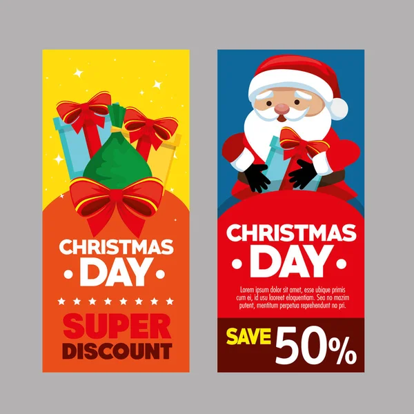 Kerstmis verkoop decoratieve tags — Stockvector