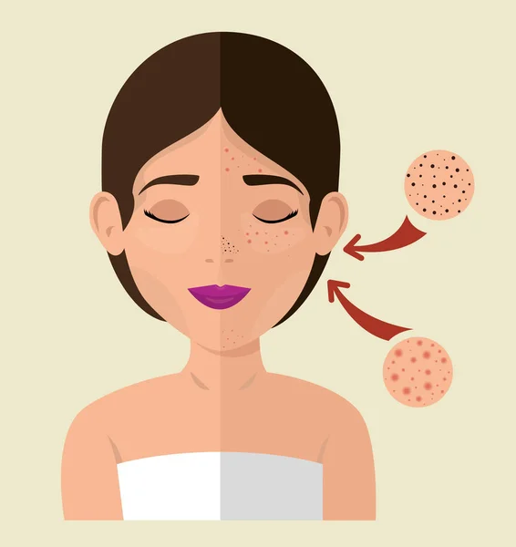 Hermosa mujer en tratamiento facial — Vector de stock