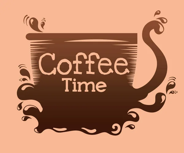 Utsökt kaffe tid cup — Stock vektor