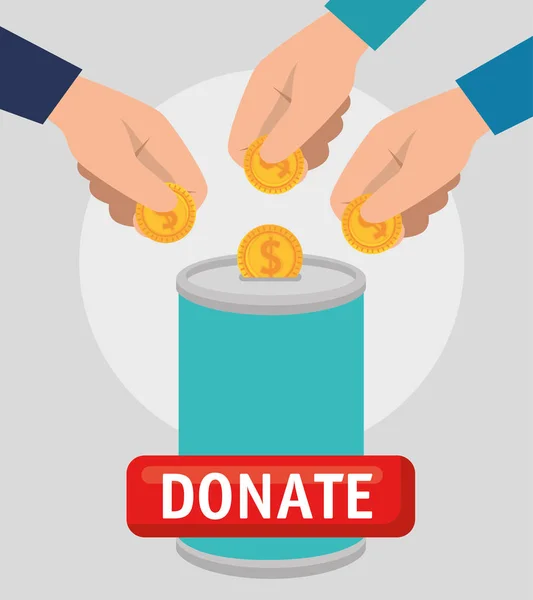 Урна с деньгами благотворительного пожертвования — стоковый вектор