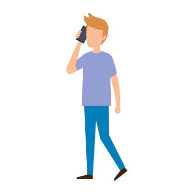 Akıllı telefon karakterli genç adam arıyor.