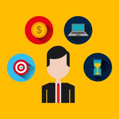 işadamı ile vektör çizim tasarım Icons set