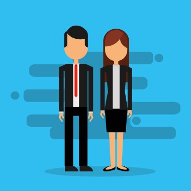 iş çift avatar karakter vektör çizim tasarımı