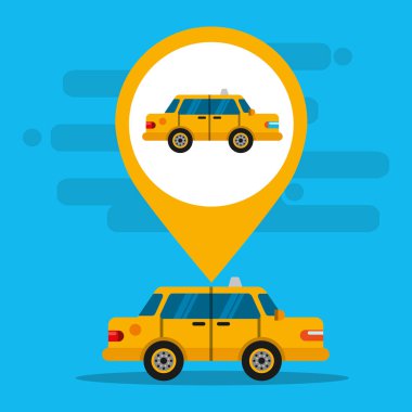 GPS navigasyon ulaşım taksi konumu ubication binmek vektör çizim
