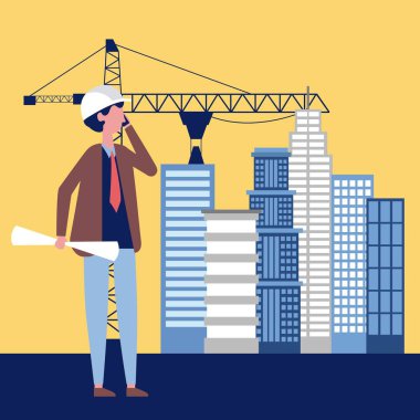 inşaat iş builder makine meslek vektör çizim