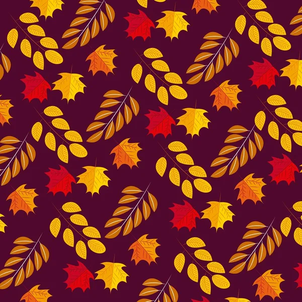 Couleurs Feuilles Blés Décoration Fond Vectoriel Illustration — Image vectorielle