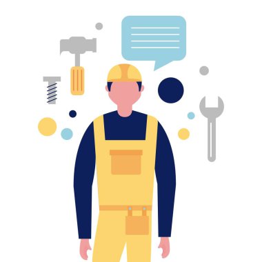 profesyonel iş giysisi Oluşturucu adam kutsal kişilerin resmi araçlar illüstrasyon vektör