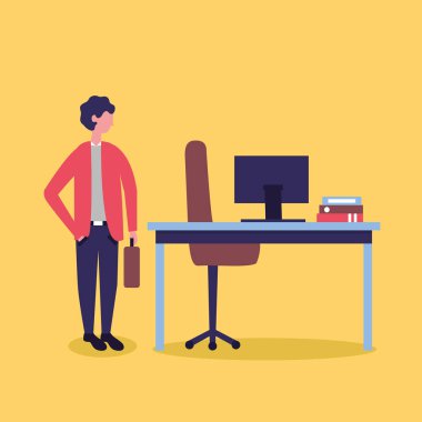 Portföy vektör çizim holding İşçi Bayramı ofis iş adamı