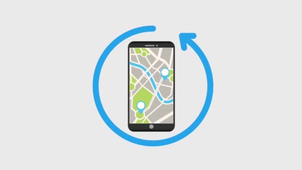 Mobile gps navegação mapa localização serviço de táxi 24 horas — Vídeo de Stock