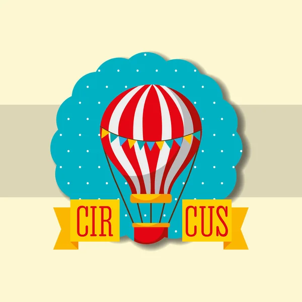 Hot Air Balloon Attraction Circus Carnival Fun Fair Classic Label — Stock Vector