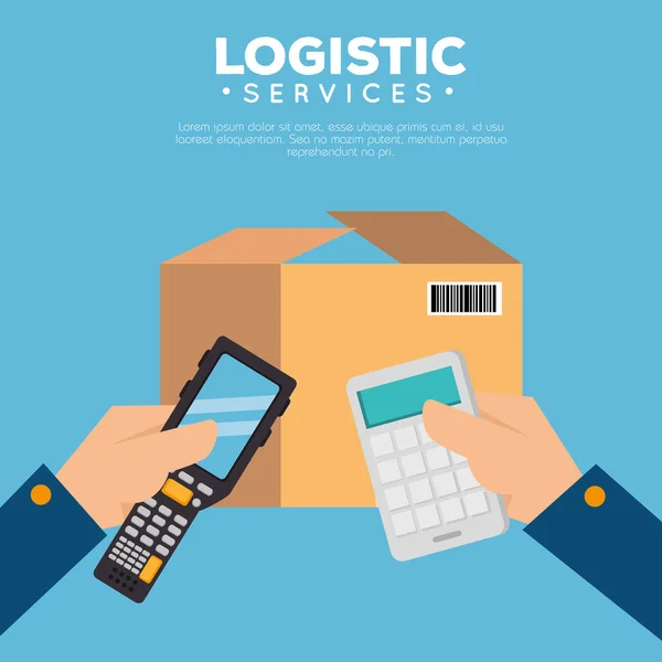 Serviços logísticos com as mãos — Vetor de Stock